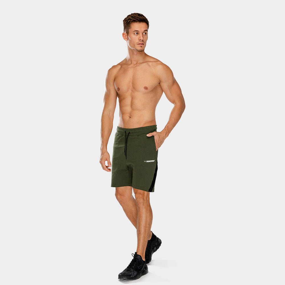 squatwolf-short-for-men-warrior-panel-shorts-olive-workout-gym-wear