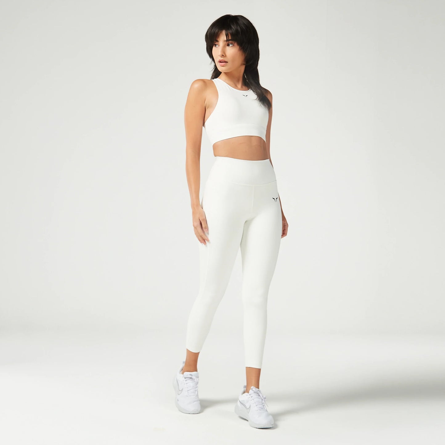 Essential Cropped Double Layered Leggings 24" - Pearl White