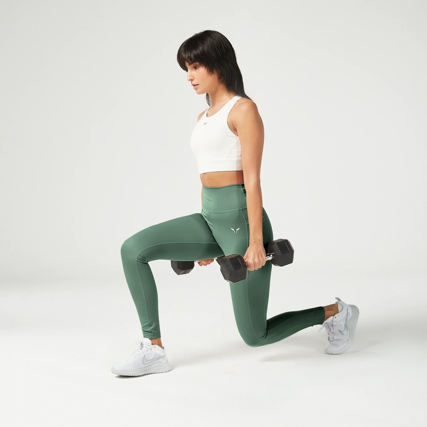 ليقنز ايسينشال عالية الخصر بطول "27 - أخضر غامق