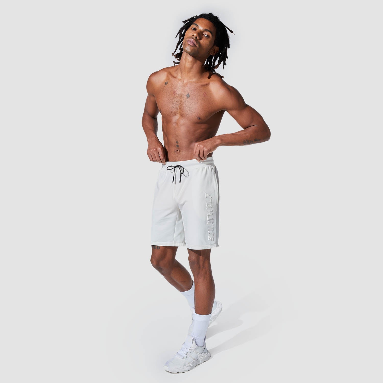 squatwolf-gym-wear-graphic-wordmark-jogger-shorts-white-workout-shorts-for-men