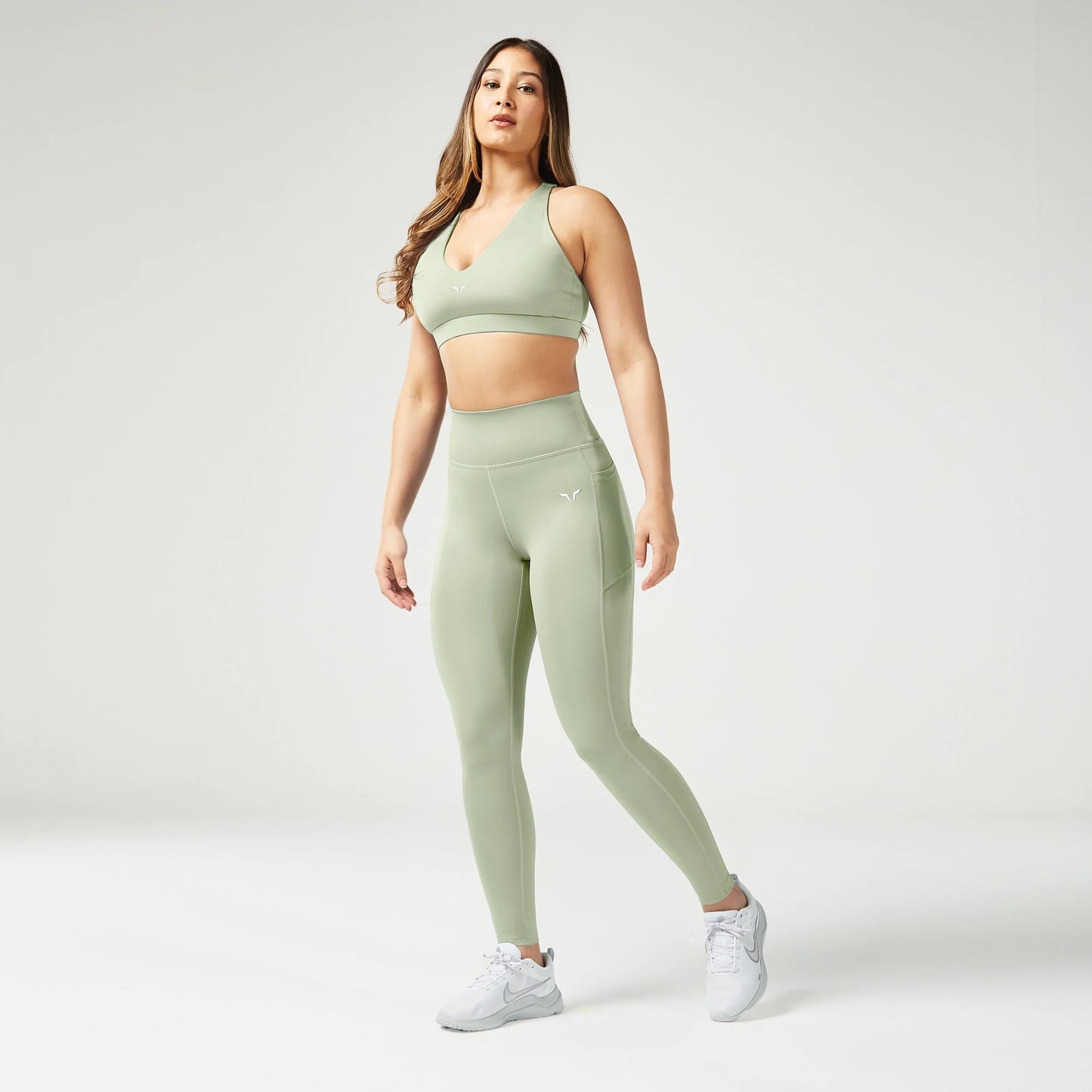 ليقنز ايسينشال عالية الخصر بطول "27 - أخضر صحراوي