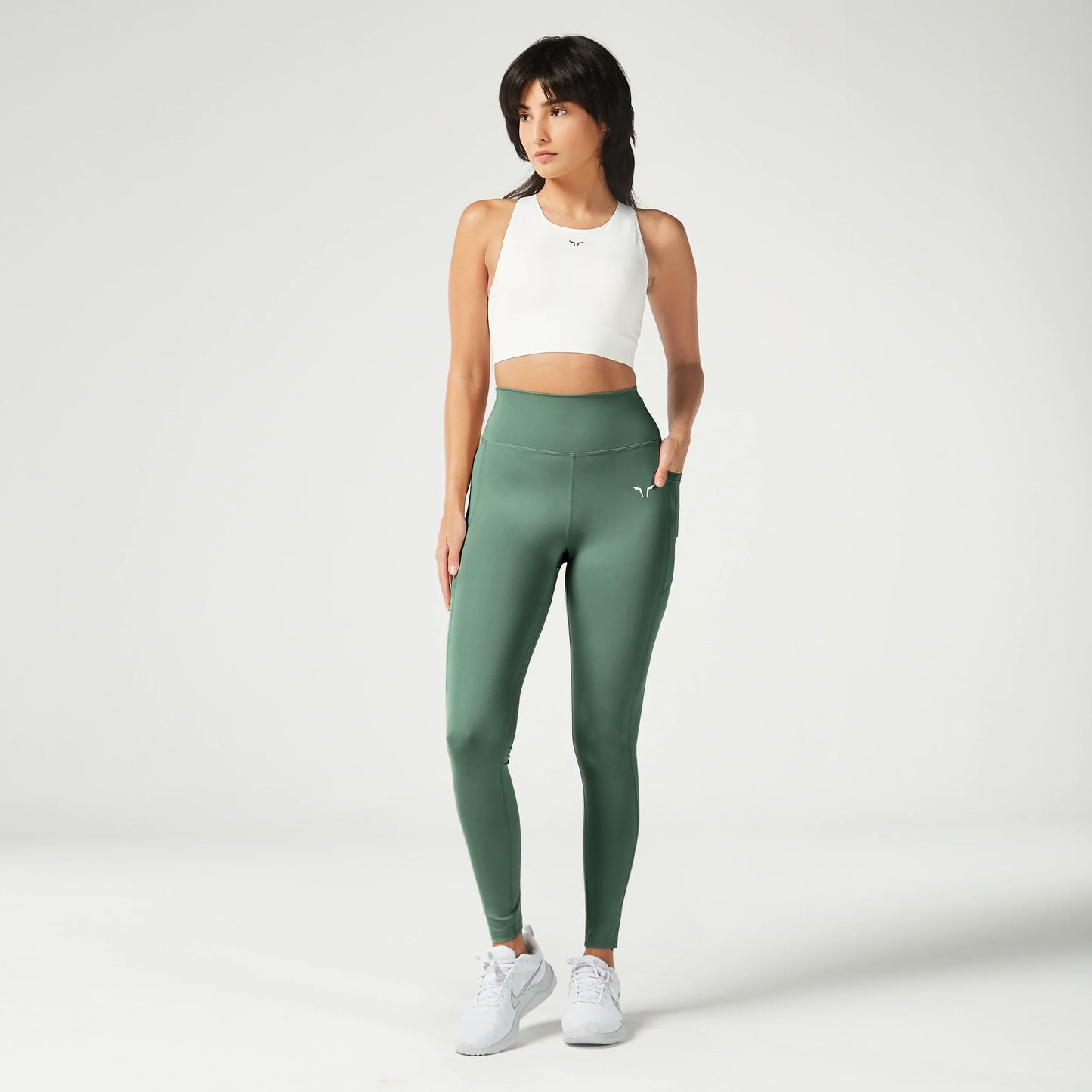 ليقنز ايسينشال عالية الخصر بطول "27 - أخضر غامق