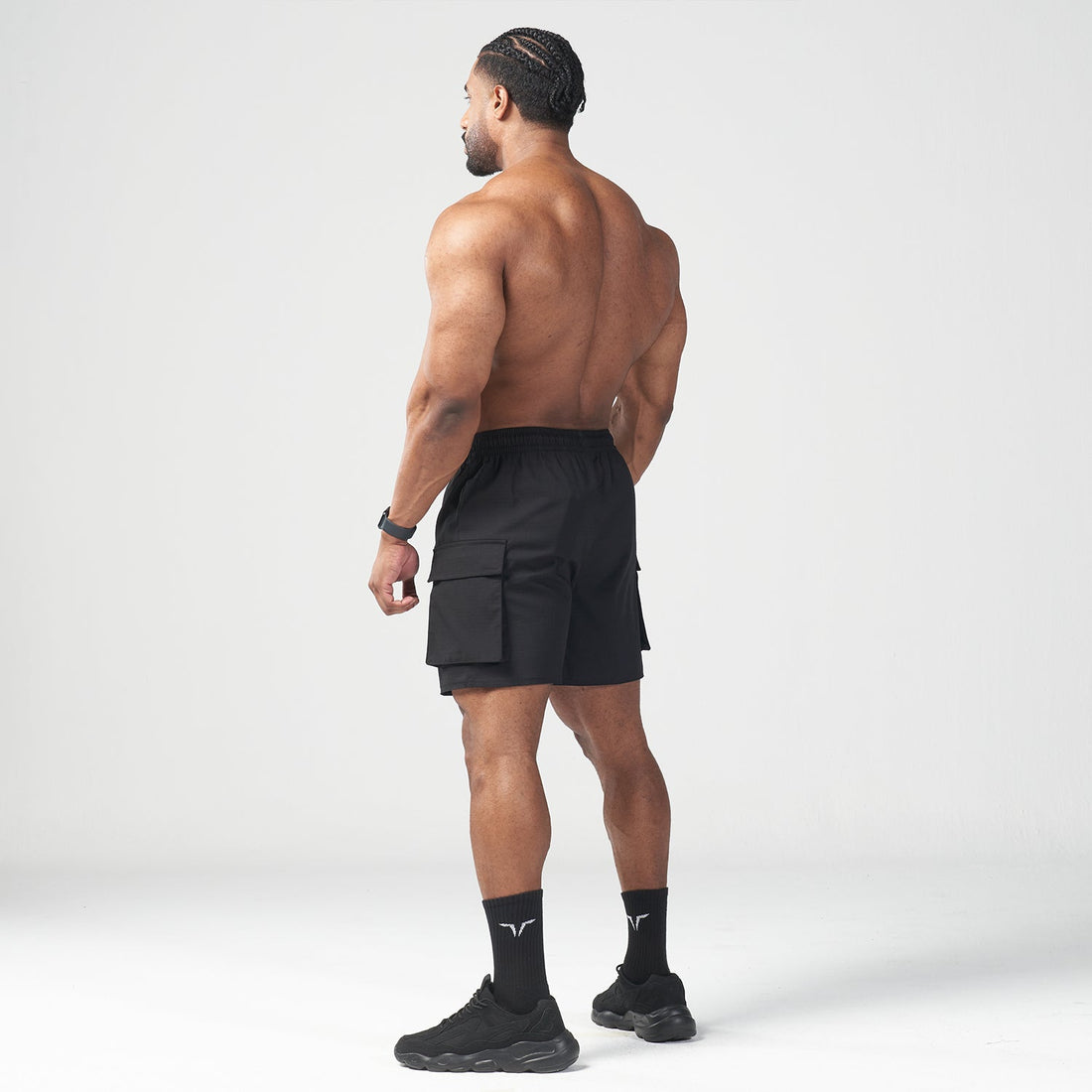 squatwolf-gym-wear-code-urban-cargo-shorts-black-workout-short-for-men