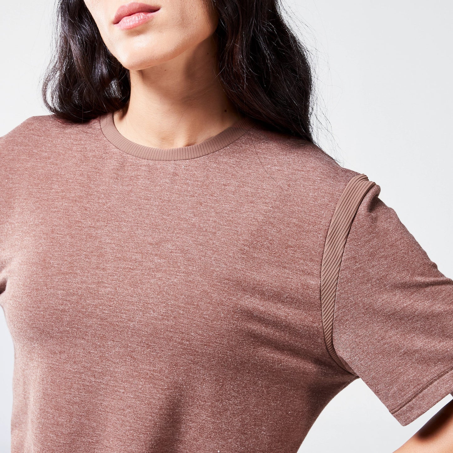 Code Oversized Drip T-shirt - Cappuccino Marl