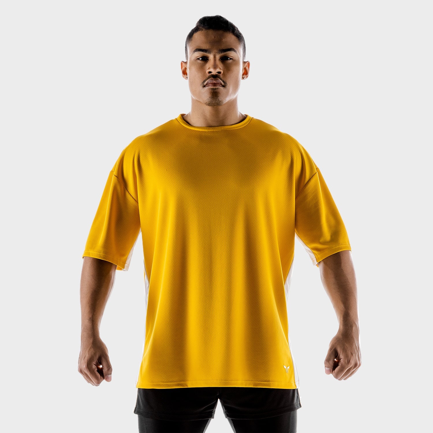 squatwolf-gym-wear-hybrid-2-0-oversize-tee-yellow-workout-shirts-for-men