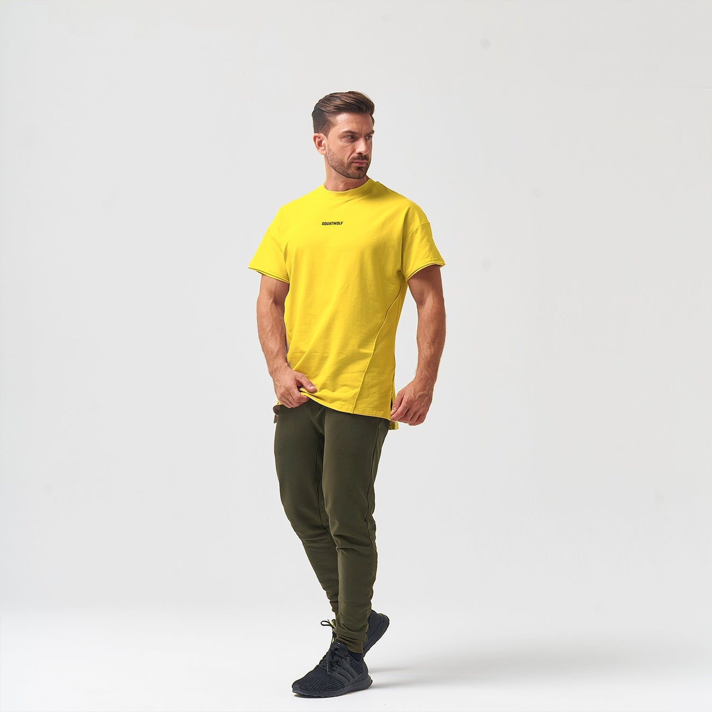 squatwolf-gym-wear-bodybuilding-tee-corn-yellow-workout-shirts-for-men