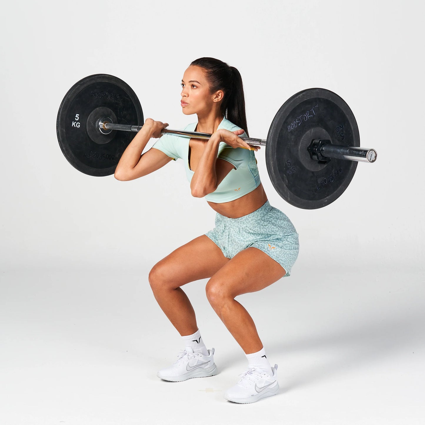 شورت أنتيمد 2 في 1 للركض - طبعة سماوي فاتح