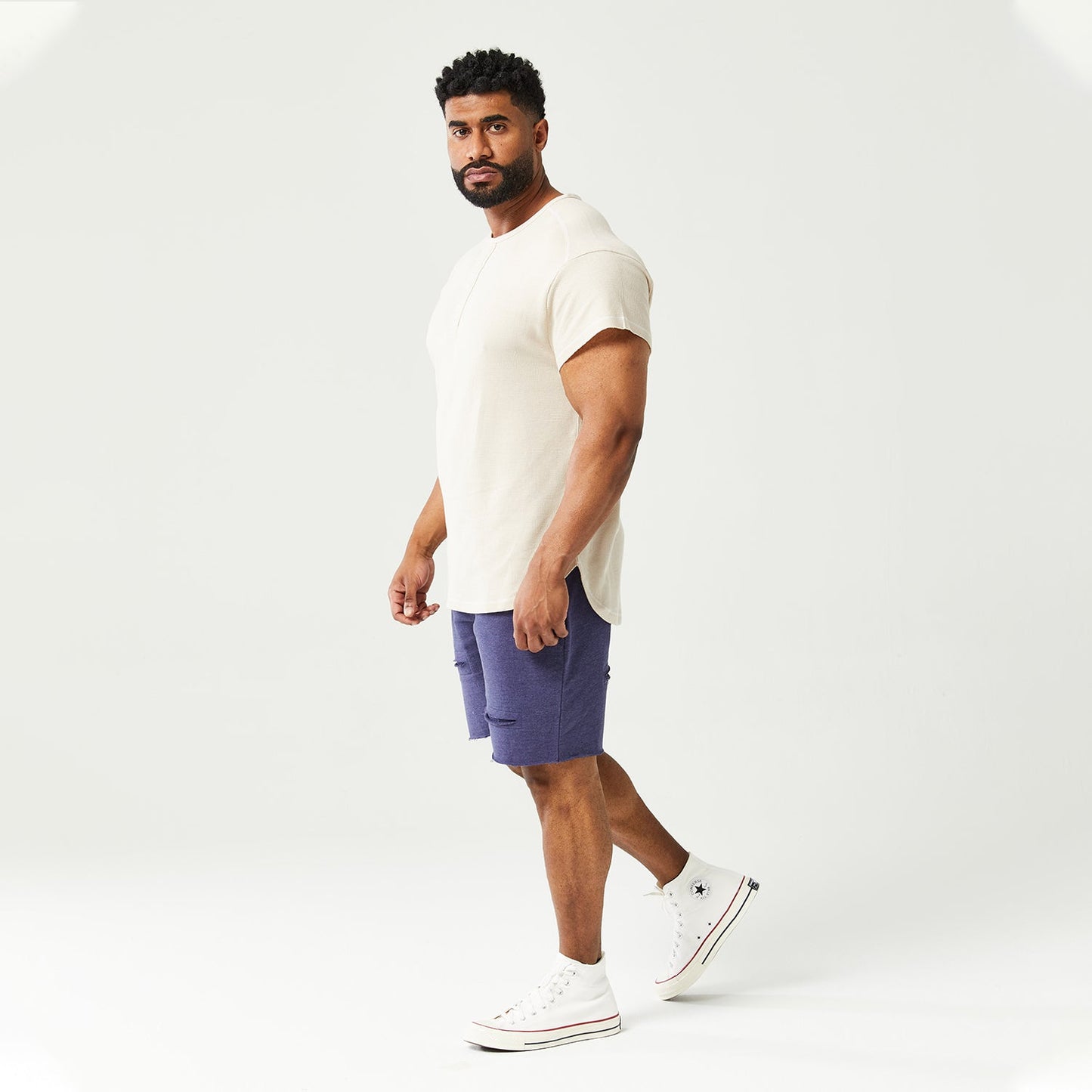 squatwolf-gym-wear-golden-era-waffle-top-short-sleeves-grey-morn-workout-short-for-men
