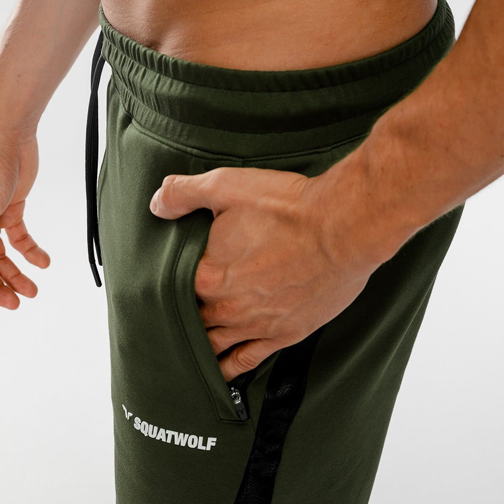 squatwolf-short-for-men-warrior-panel-shorts-olive-workout-gym-wear