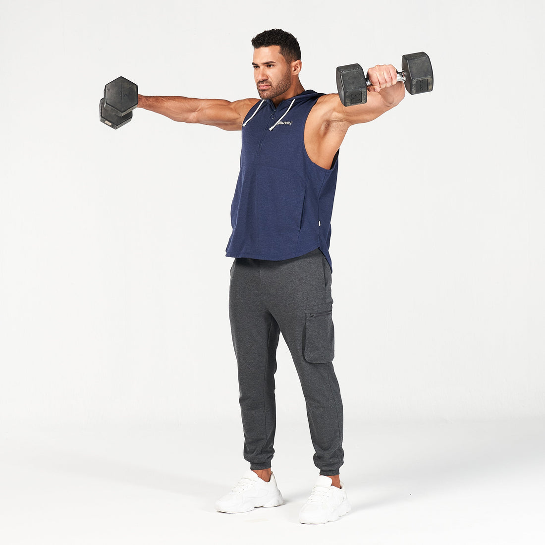 squatwolf-gym-wear-golden-era-new-school-hooded-tank-navy-marl-workout-tank-tops-for-men