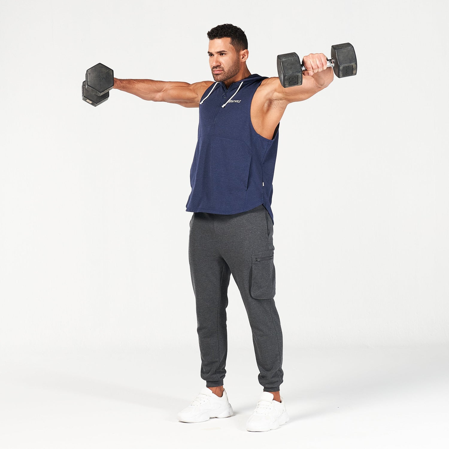 squatwolf-gym-wear-golden-era-new-school-hooded-tank-navy-marl-workout-tank-tops-for-men