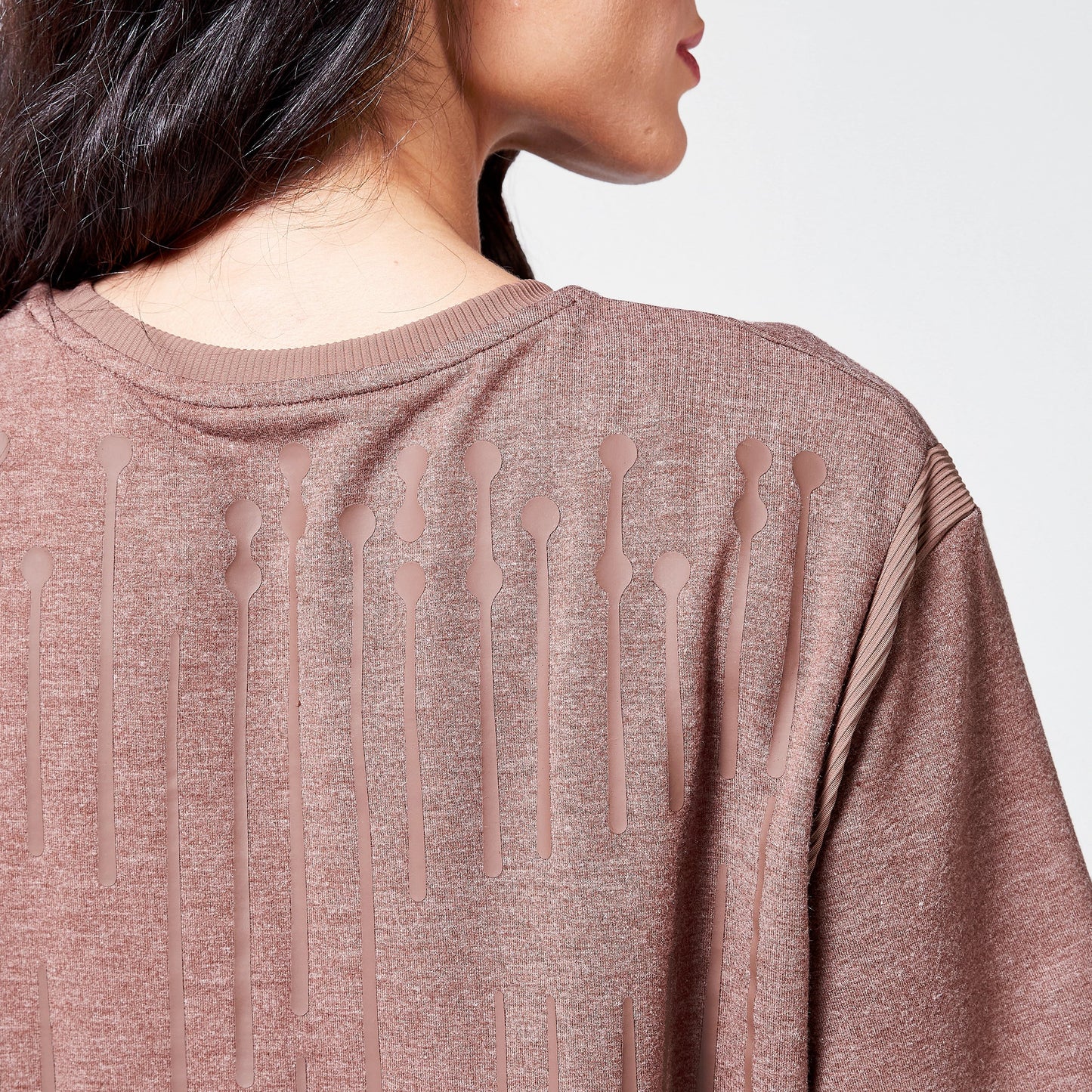 Code Oversized Drip T-shirt - Cappuccino Marl