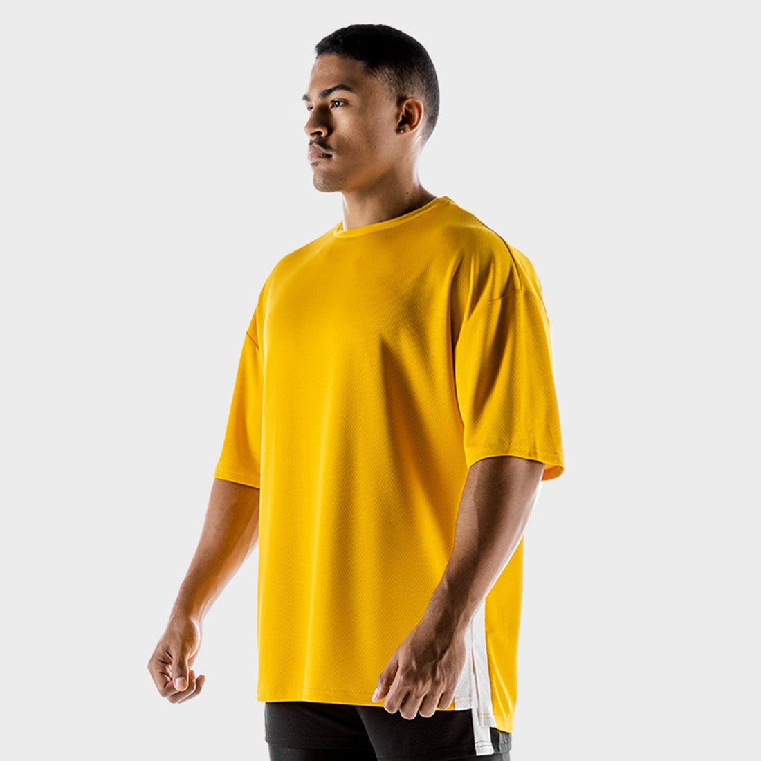 squatwolf-gym-wear-hybrid-2-0-oversize-tee-yellow-workout-shirts-for-men
