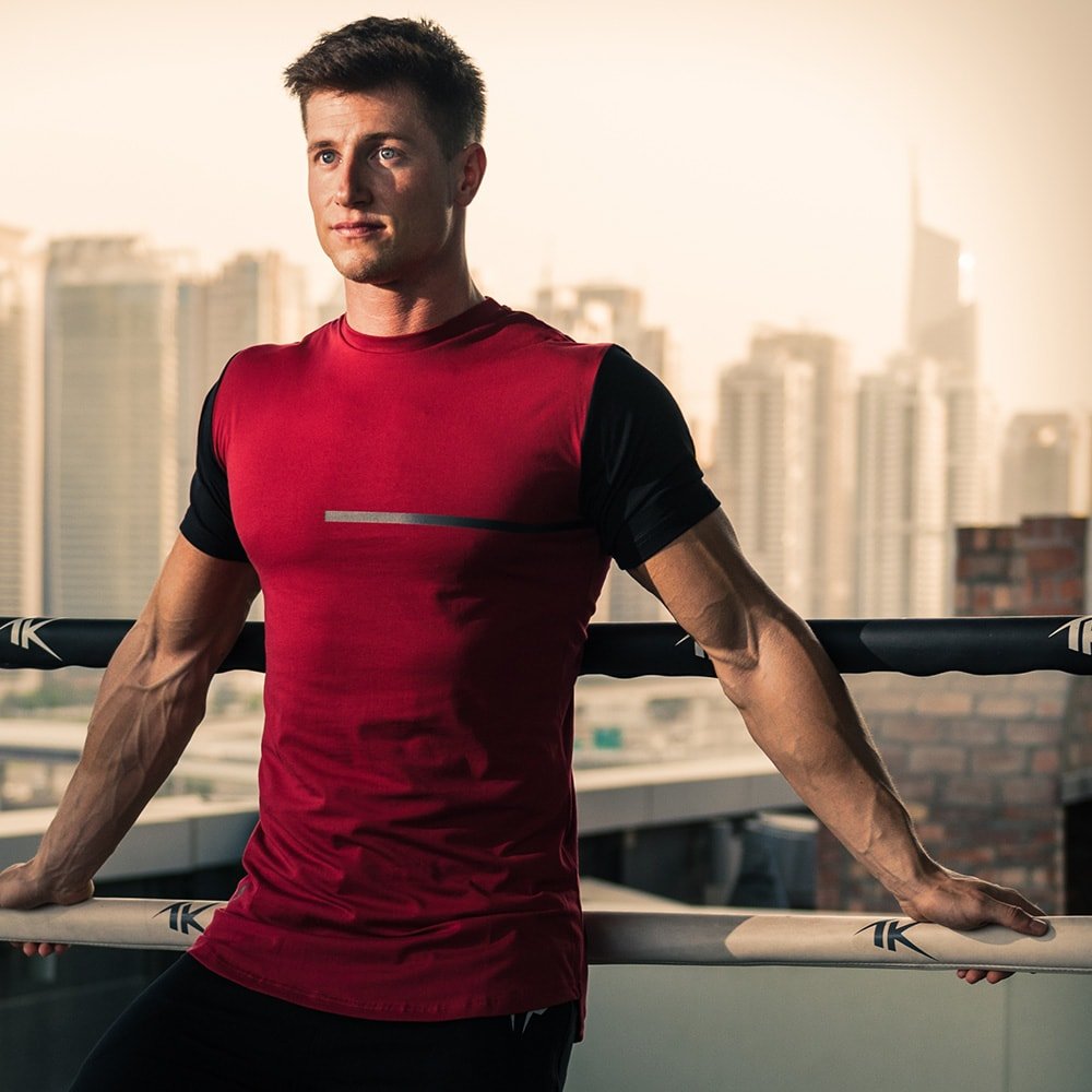 red urban fit tee