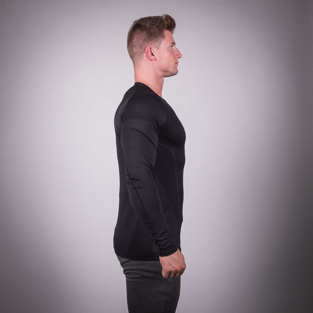Seamless Spyder Tee - Black in Full Sleeves