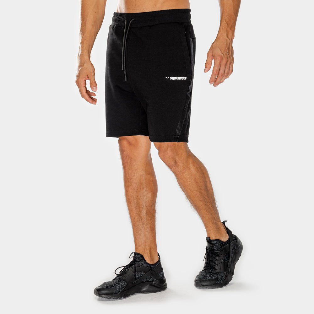 squatwolf-short-for-men-warrior-panel-shorts-black-workout-gym-wear