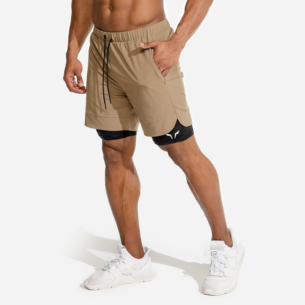 squatwolf-workout-short-for-men-2-in-1-taupe-shorts-gym-wear