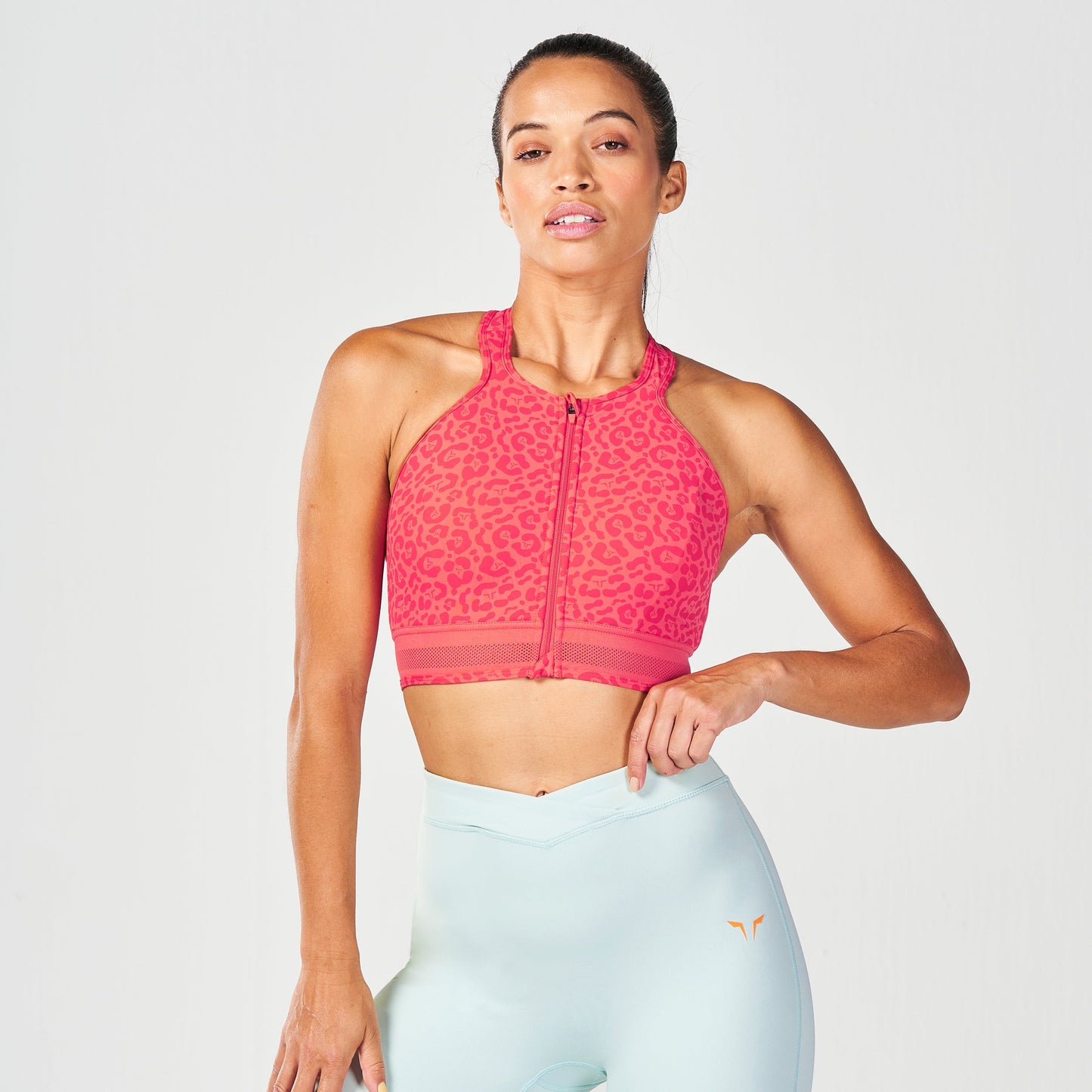 Untamed Zip Up Bra - Cayenne Print