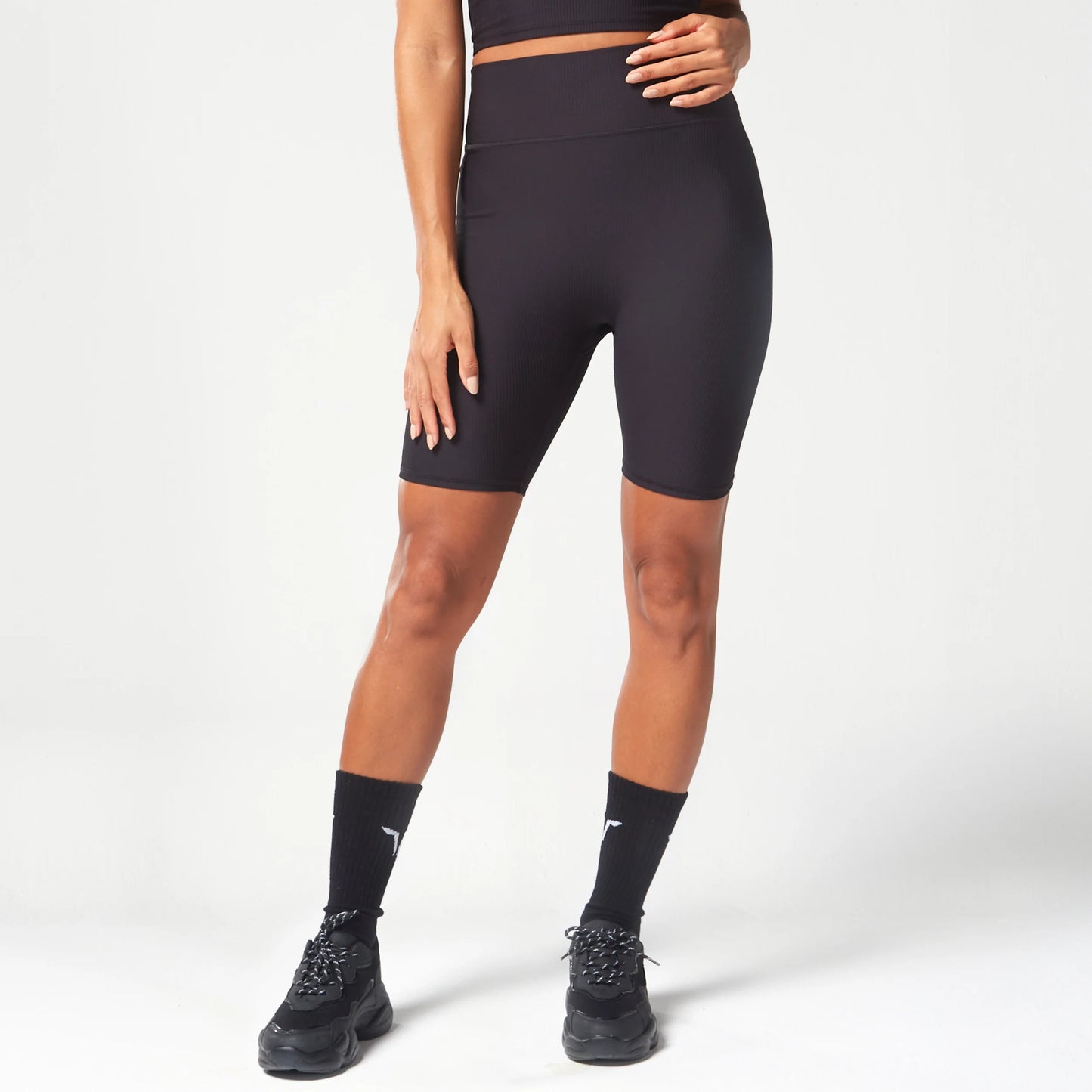 squatwolf-workout-clothes-code-ribbed-biker-shorts-black-gym-shorts-for-women