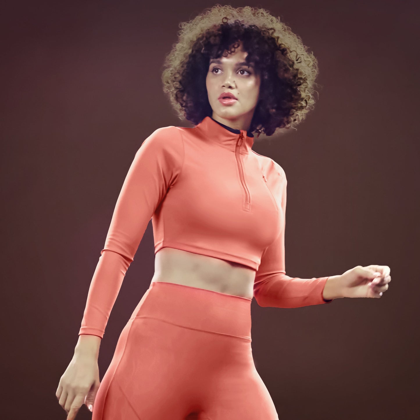 squatwolf-workout-clothes-qtr-zip-serpent-top-mineral-red-gym-t-shirts-for-women